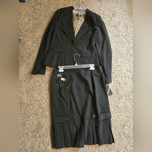 NWT AGB Black Blazer and Skirt Set
